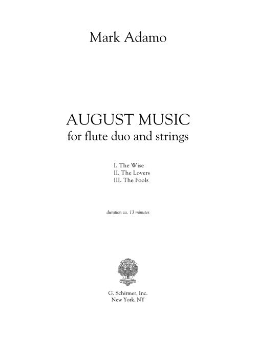 August Music (for 2 flutes and string quartet)