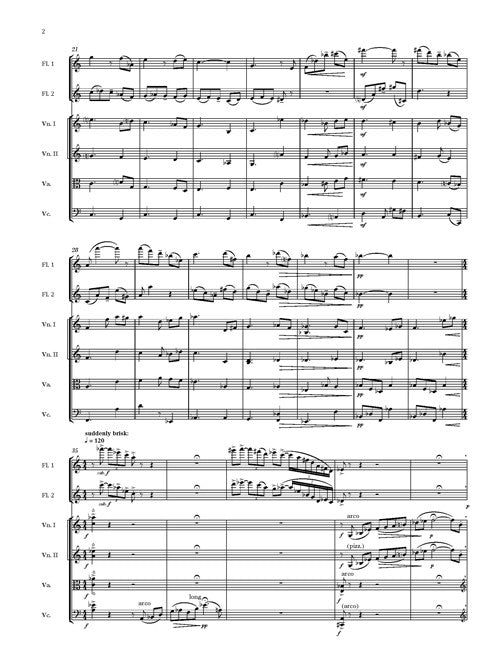 August Music (for 2 flutes and string quartet)