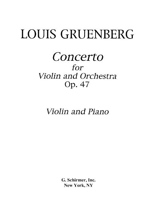 Violin Concerto (for violin and piano)