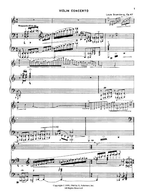 Violin Concerto (for violin and piano)