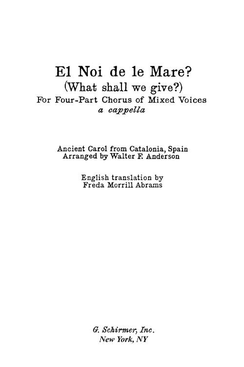 El Noi de le Mare?