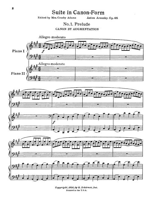 Suite No. 5 in Canon Form