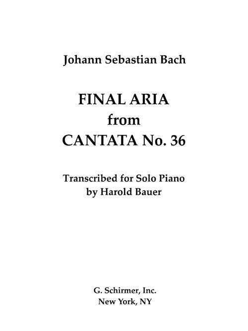 Final Aria from Cantata 36 (arr.)
