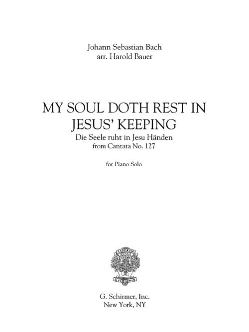Die Seele ruht in Jesu Händen, from Cantata 127 (arr.)