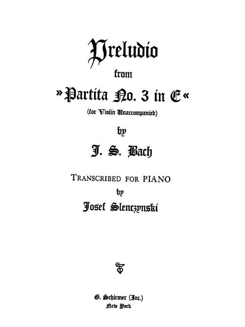 Preludio, from Partita BWV 1006 (arr.)