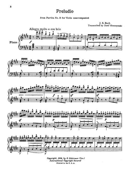 Preludio, from Partita BWV 1006 (arr.)