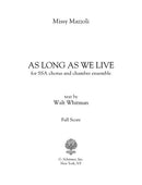 As Long As We Live (SSA chorus, string quartet, electric guitar, and piano)
