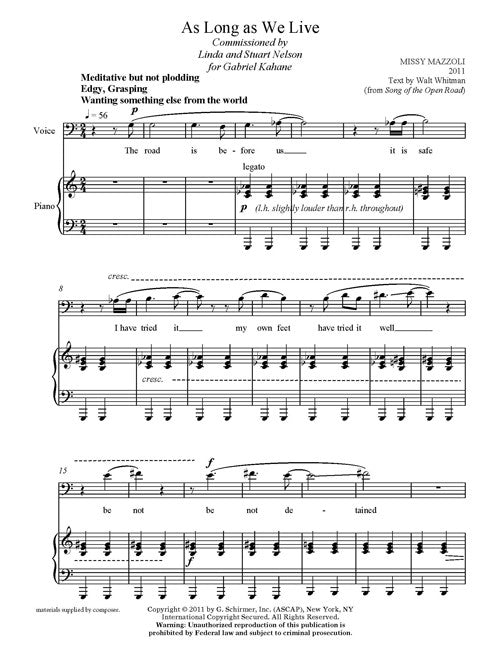 As Long as We Live (High Baritone and Piano)