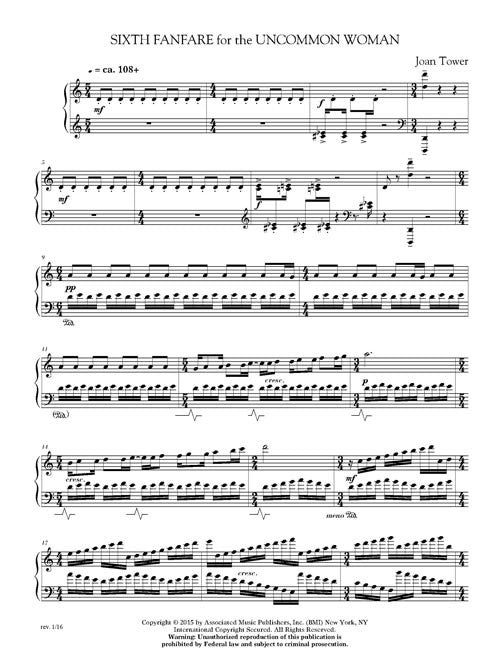 Sixth Fanfare for the Uncommon Woman (for solo piano)