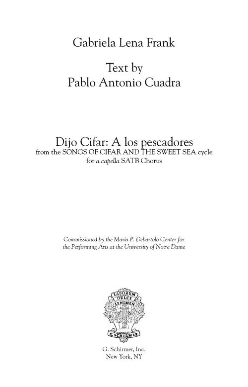 Dijo Cifar: a los pescadores