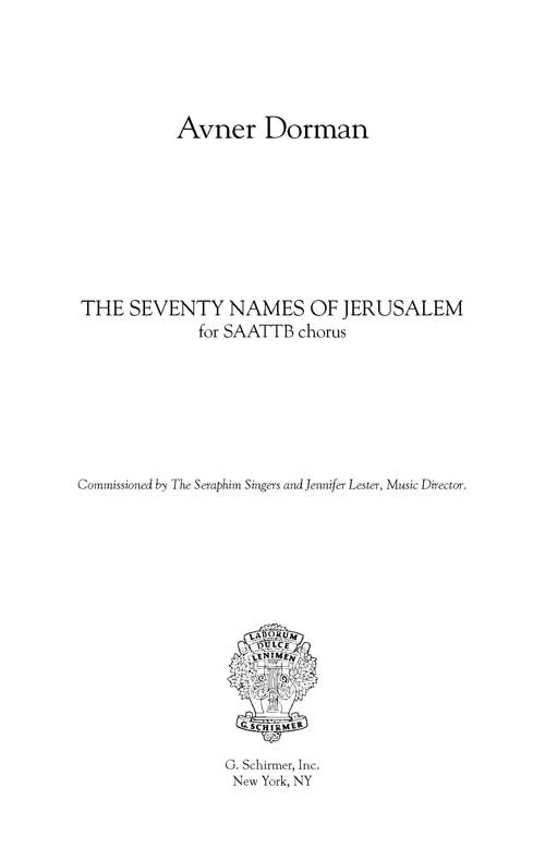 The Seventy Names of Jerusalem