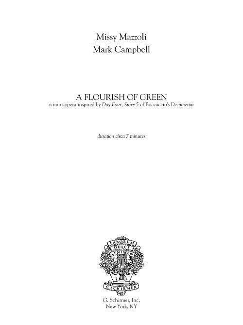 A Flourish of Green (for voices and piano)