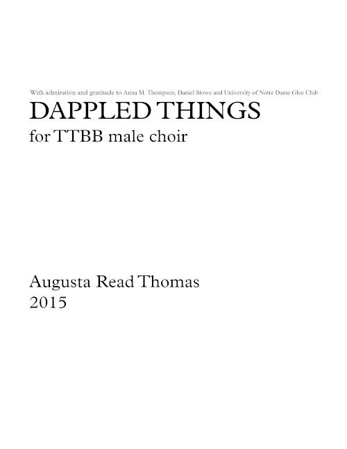 Dappled Things (TTBB)