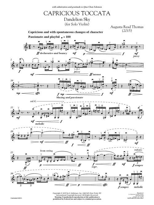 Capricious Toccata - Dandelion Sky (violin version)