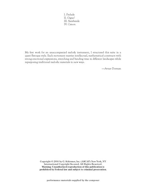 Suite for Solo Saxophone