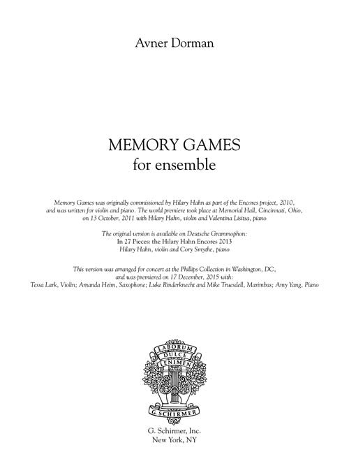 Memory Games (for ensemble)