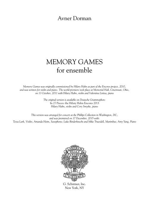Memory Games (for ensemble)