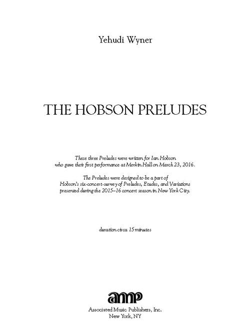 The Hobson Preludes