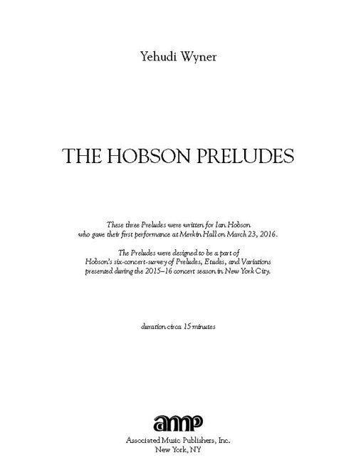 The Hobson Preludes