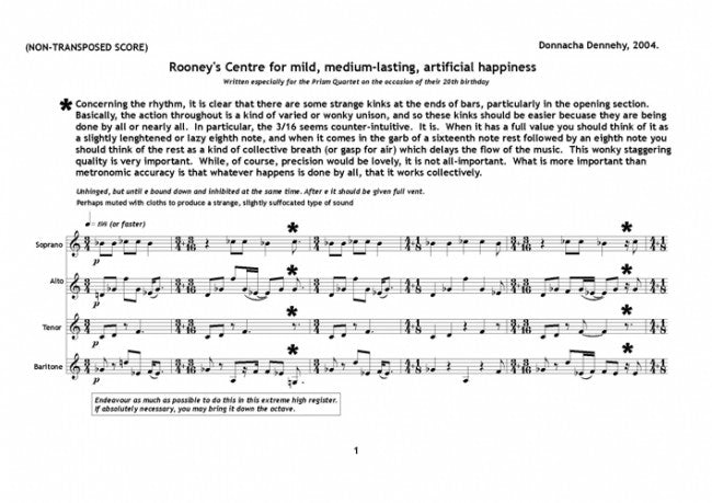 Mild, Medium-Lasting, Artificial Happiness (for sax quartet)