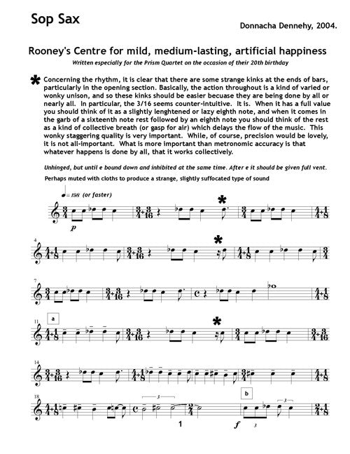 Mild, Medium-Lasting, Artificial Happiness (for sax quartet)