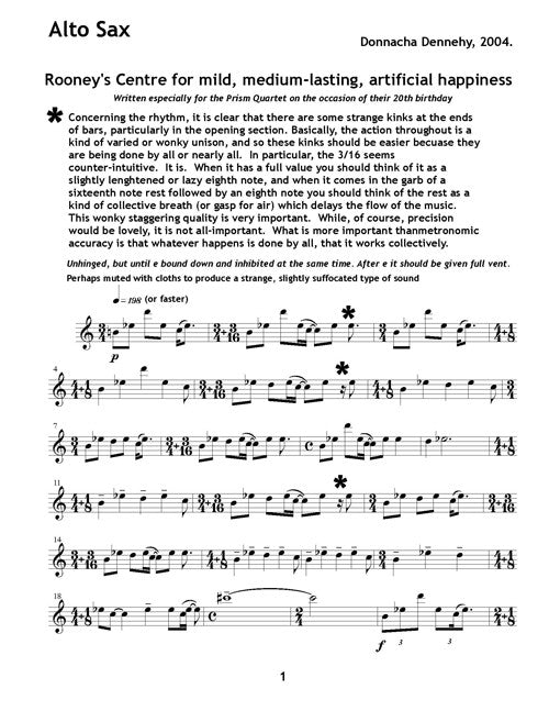 Mild, Medium-Lasting, Artificial Happiness (for sax quartet)