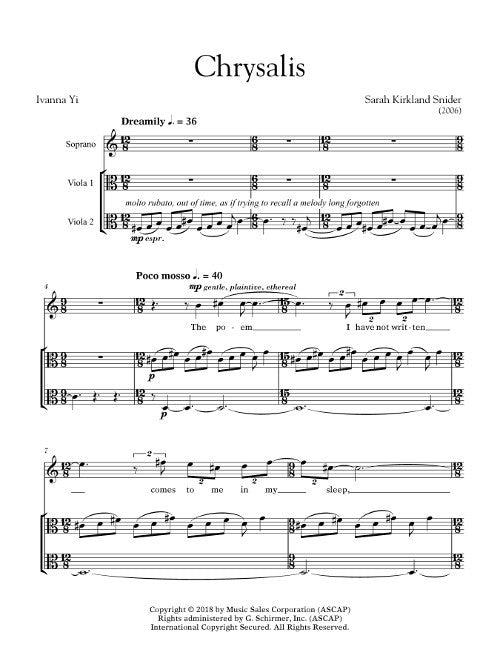 Chrysalis (for soprano and two violas)