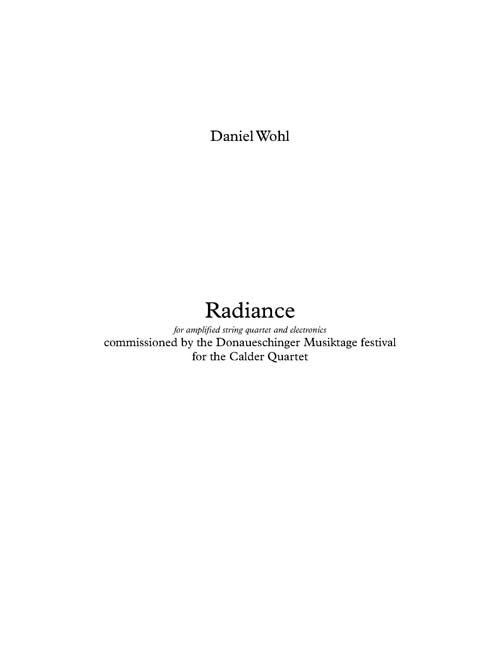 Radiance (set of score, parts, and electronics)