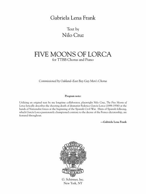 Las cinco lunas de Lorca (The Five Moons of Lorca, set of 10 octavos)