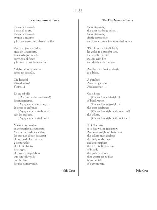 Las cinco lunas de Lorca (The Five Moons of Lorca, set of 10 octavos)