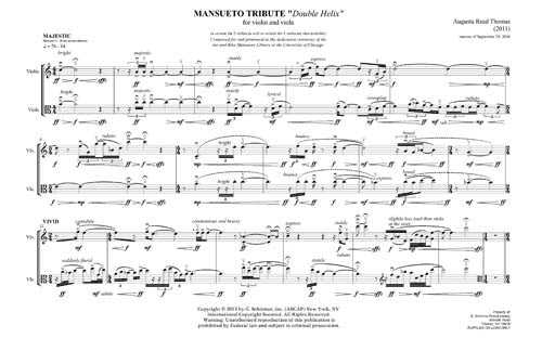 Mansueto Tribute, 'double helix' (for violin and viola) - Digital