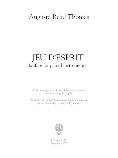 Jeu d'esprit, a fanfare for paired instruments (trumpets)