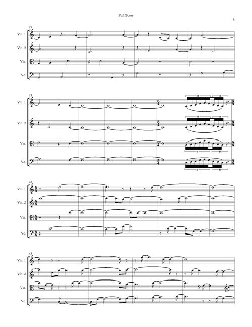 Microfluctuations in Plainchant (for string quartet)- Set of score, parts, and electronics
