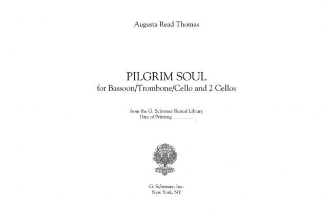 Pilgrim Soul, for solo bassoon and 2 cellos - Digital