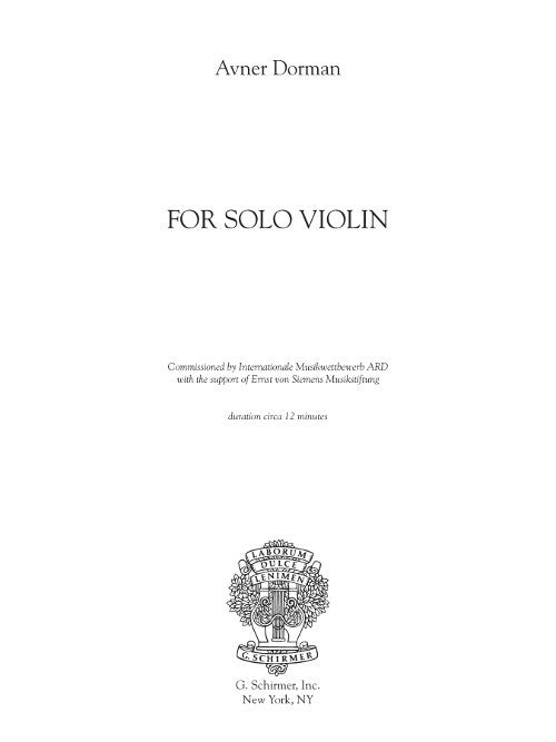 for Solo Violin