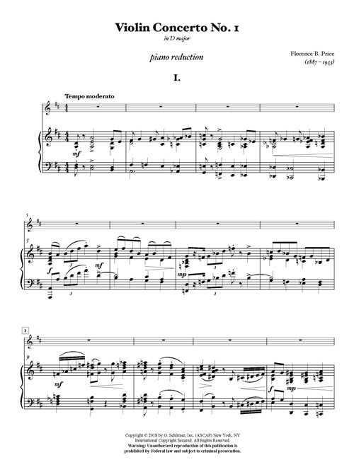 Violin Concerto No. 1 (piano reduction) - Digital (Not Printable)