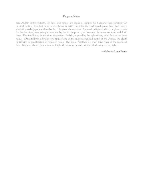 Five Andean Improvisations