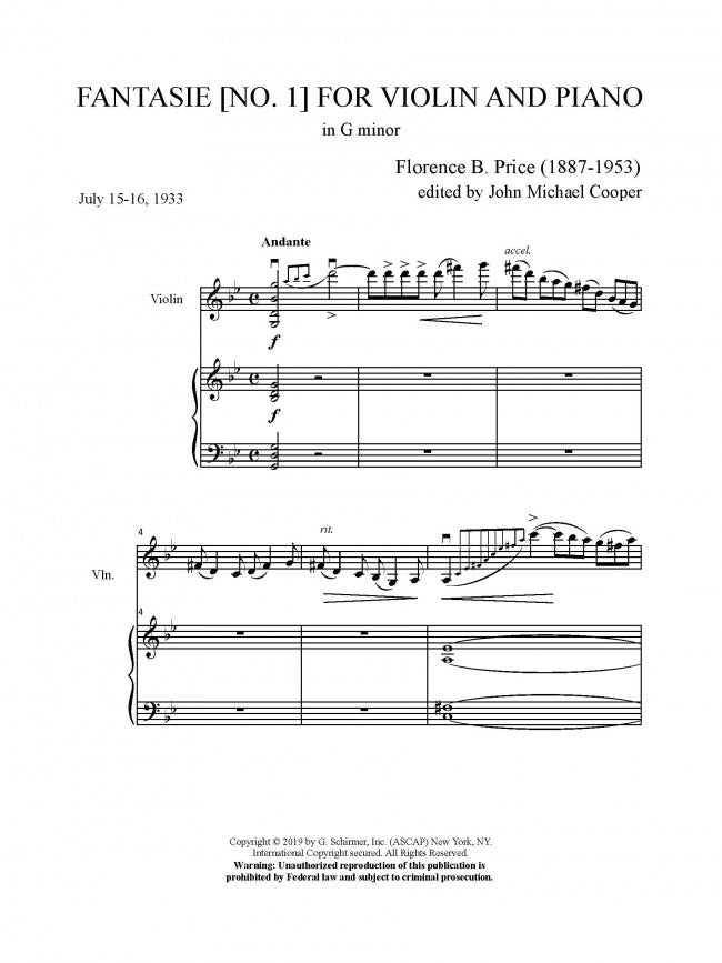 Fantasie for Violin and Piano