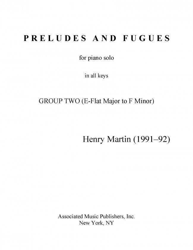 Preludes and Fugues, Group II