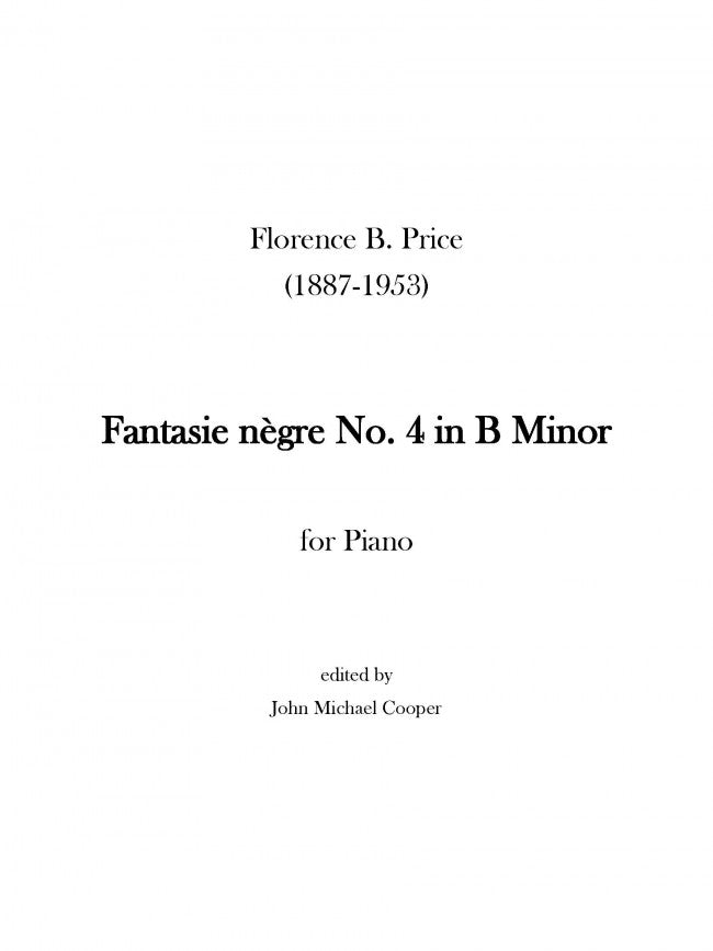 Fantasie nègre No. 4 in B Minor