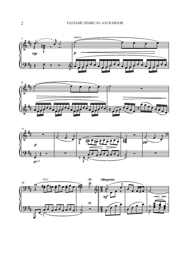 Fantasie nègre No. 4 in B Minor