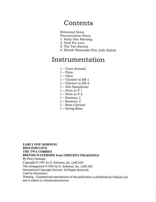 Four Grainger Songs