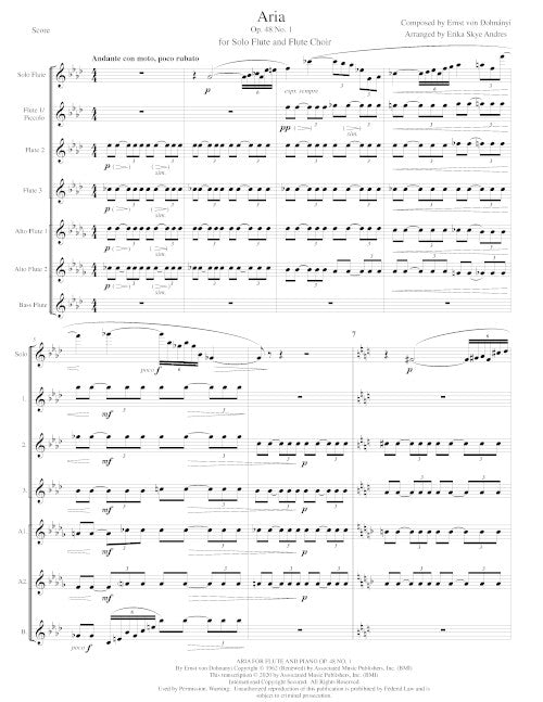 Aria, for flute and flute choir, Op. 48 No. 1