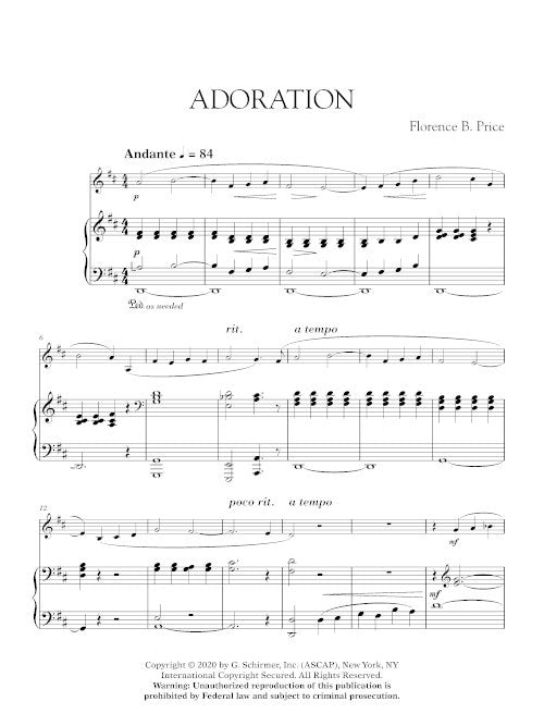 Adoration (for violin or viola and piano)