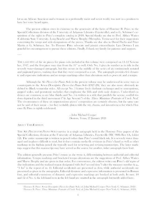 Six Pieces for Piano Solo