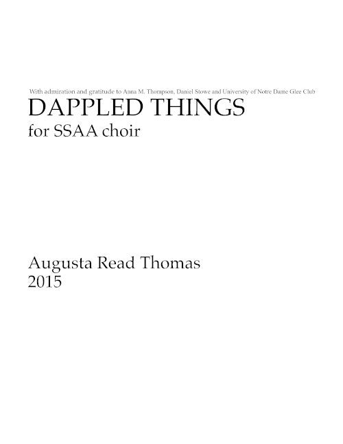 Dappled Things (SSAA, starting on B-flat)