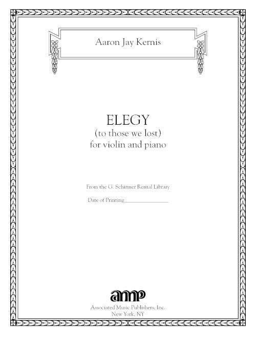 Elegy (to those we lost) for violin and piano