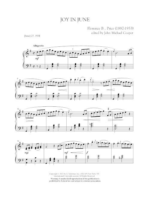 Joy in June for piano