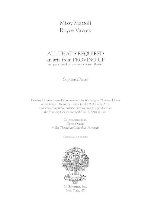 All That's Required (from Proving Up)