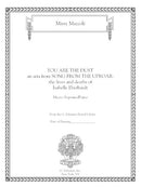 You Are the Dust (from Song from the Uproar, for mezzo and piano)